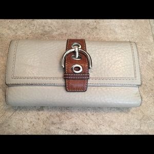 Coach offwhite checkbook wallet